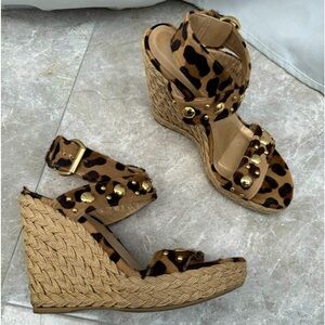 Stuart Weitzman Suede Animal Print Espadrilles